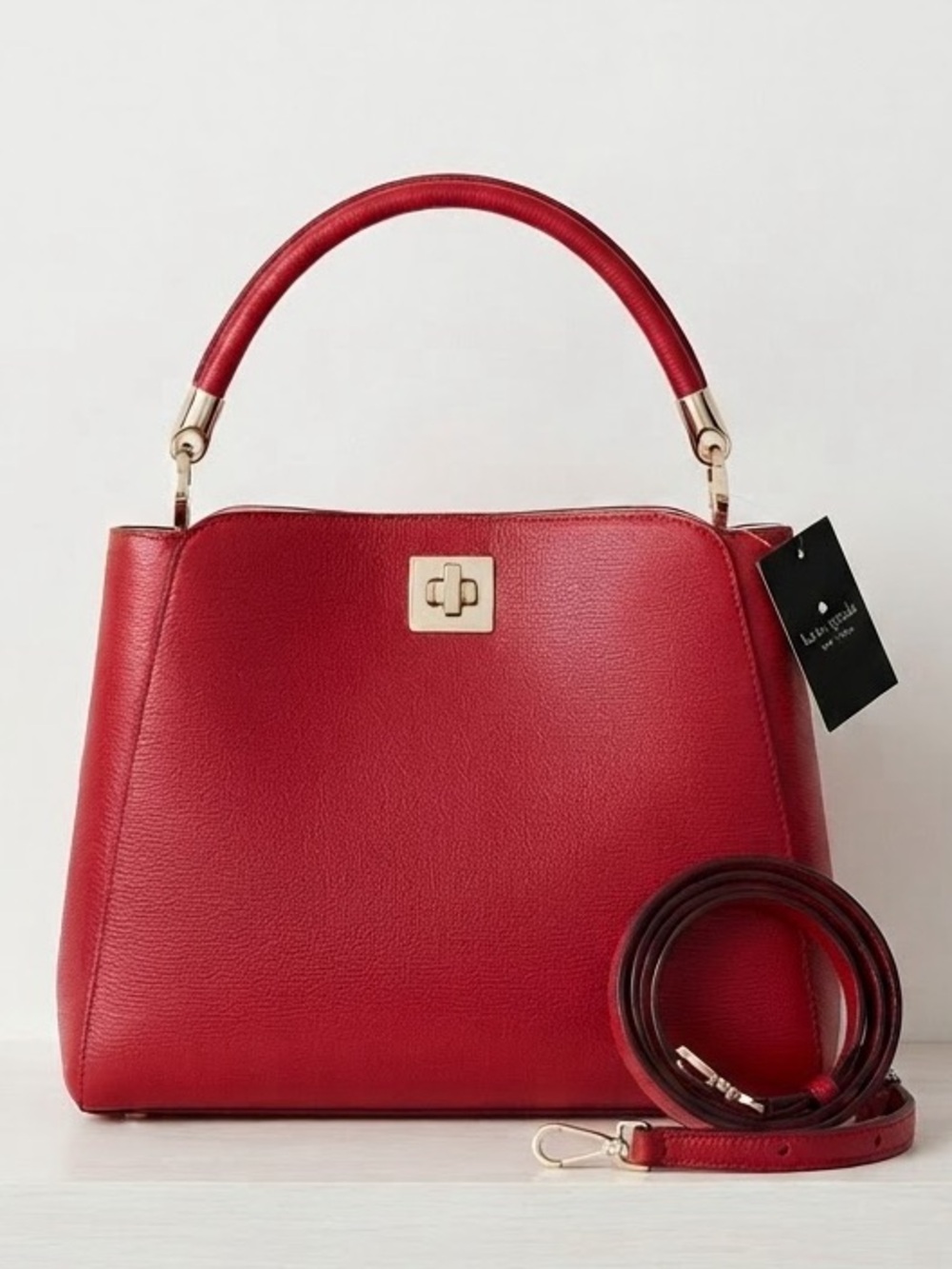 Kate Spade Perfect Cherry Red Large Phoebe Top Handle Satchel Handbag NWT